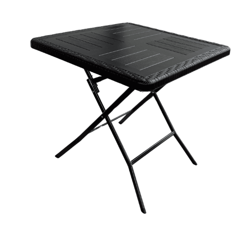 Tafel opvouwbaar (78x78xh74cm) stalen frame/hdpe blad zwart