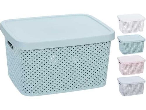 Opbergbox met deksel 7L 27x22x15cm 4ass kleuren