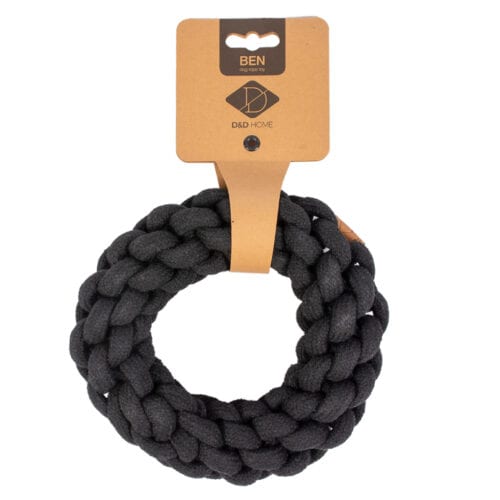 D&D Ben gevlochten ring XS zwart 13cm 10mm