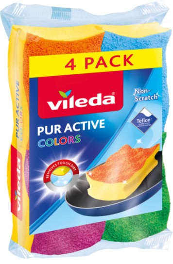 Vileda glitzi pur/active/colors stuks schuurspons