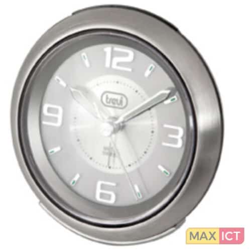 Wekker staal 9cmX10cm wit