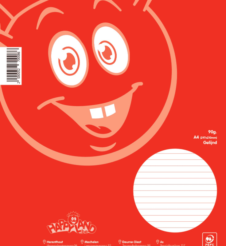 Cursusblok gelijnd Happyland 90gr 2.0