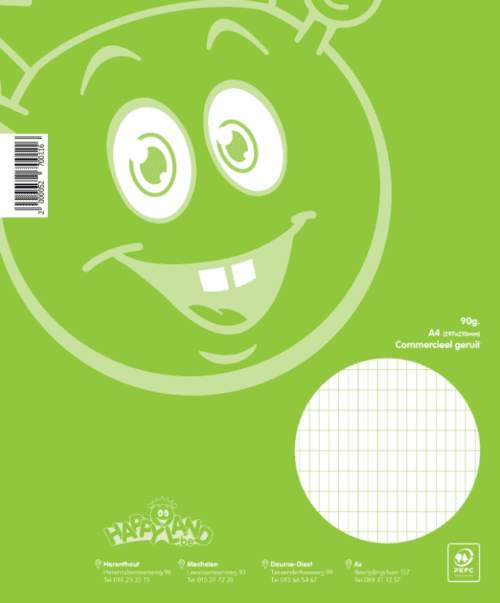 Cursusblok comm.geruit Happyland 90gr 2.0