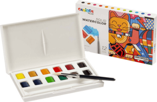 CARIOCA Plus Solid Watercolor 12st + penseel