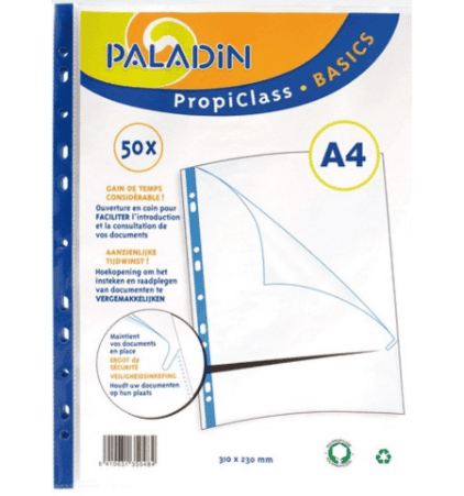 Paladin L-map A4 "Basics" met 11-gaats perforatie transparant 40+10