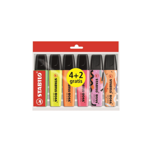 Stabilo Boss fluo 4+2 gratis