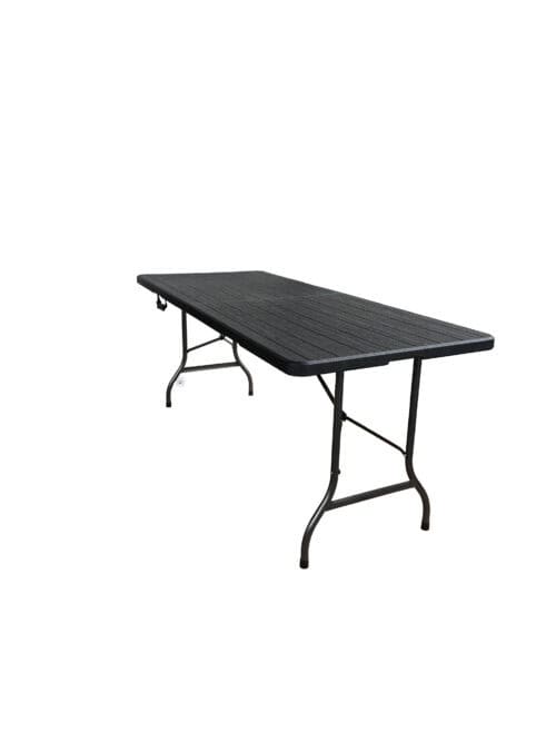 Tafel opvouwbaar (180x75xh72cm) stalen frame/hdpe blad zwart
