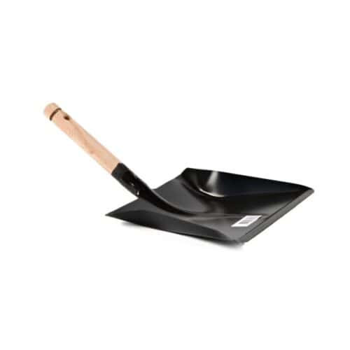 Cleany Stofblik zwart met houten steel   lot