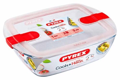 Pyrex ovenschaal rechthoekig 1.1L met deksel