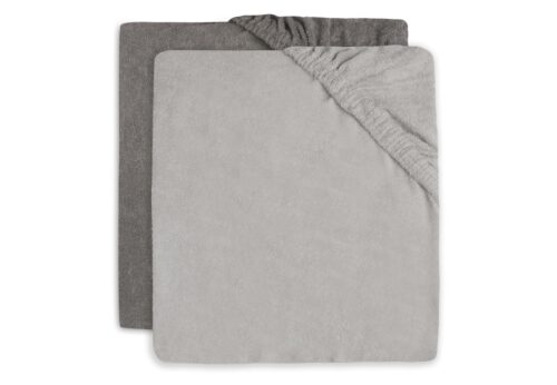 Aankleedkussenhoes Badstof 50x70cm 2P Soft Grey/Storm Grey