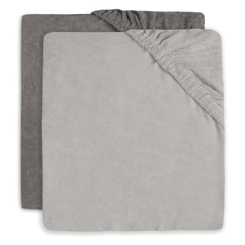 Aankleedkussenhoes Badstof 50x70cm 2P Soft Grey/Storm Grey