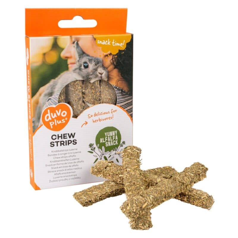 Duvo+ Knabbelstrips luzerne 50g groen 6st