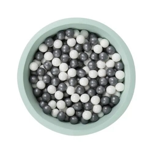 Ballenbad (dia85x30cm) mint incl 200 ballen 7cm mix pearl/wit/zilver