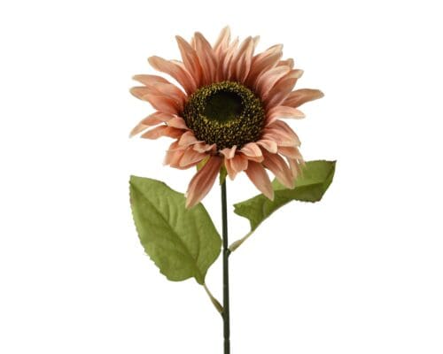 Zonnebloem op steel h68.00cm zacht roze
