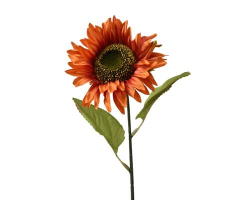 Zonnebloem op steel h68.00cm oranje