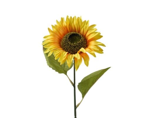 Zonnebloem op steel h68.00cm geel