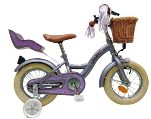 Meisjes fiets 12" blossem purple