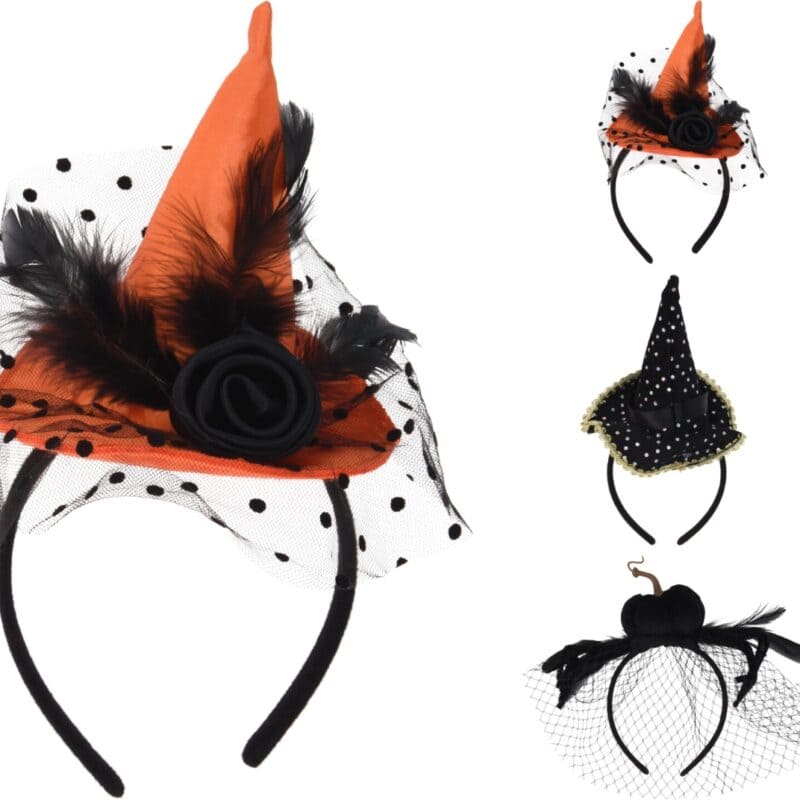 Diadeem Heksenhoed 24x14x14cm - 3ass