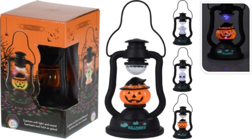 Lantaarn halloween 20cm met licht en geluid