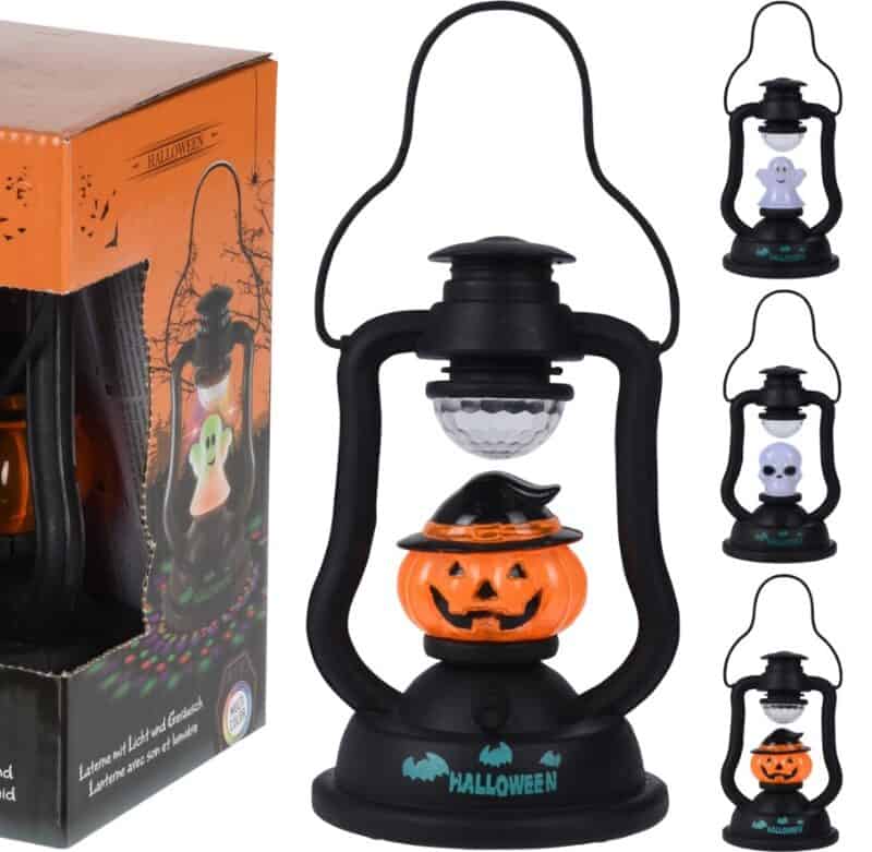 Lantaarn halloween 20cm met licht en geluid