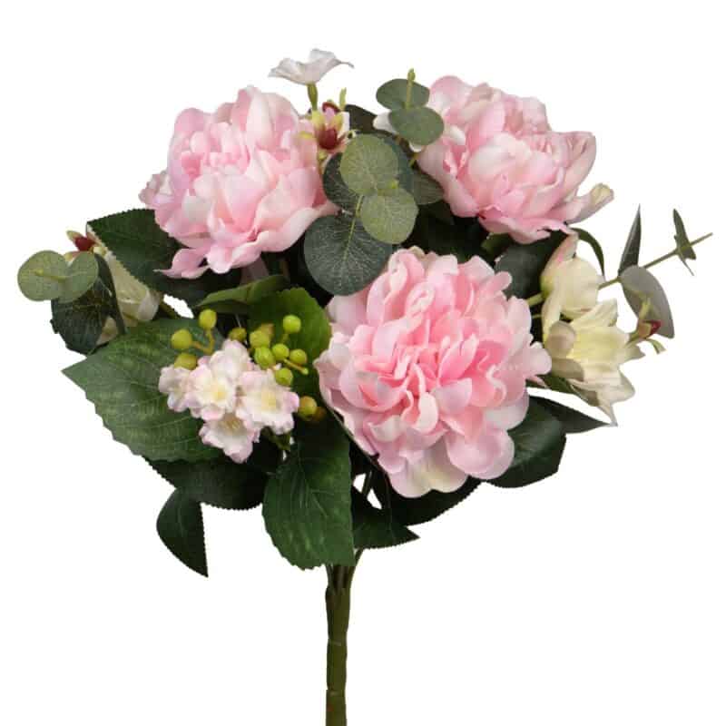 Pioen boeket h36cm roze