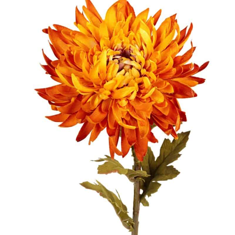 Chrysant l62cm geel/oranje