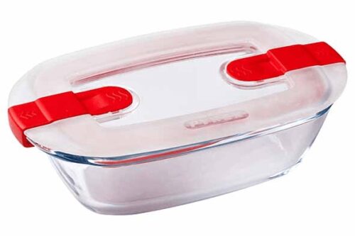 Pyrex ovenschaal rechthoekig 0.4L met deksel