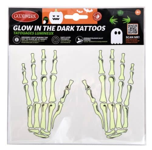 Glow in the dark tattoo - skeleton hands