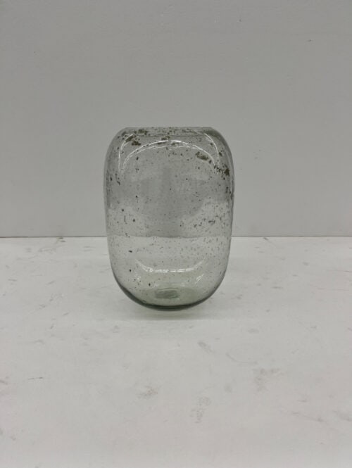 Vaas capsule D21*h31cm stones design in helder glas