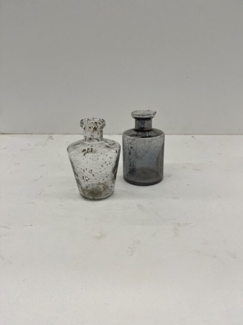 Vaas kegelvormig D10*h16cm stones design in helder glanzend glas