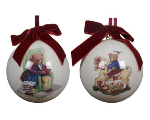 Kerstbal polyfoam h10.5cm creme