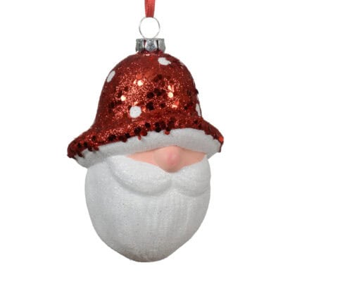 kerstman kunststof h9.90cm wit/rood