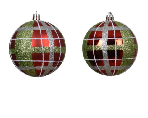 Kerstbal kunststof dia 8cm rood/kleur