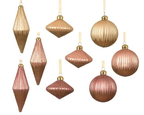 Kerstbal 3st. blush mix Ø8cm