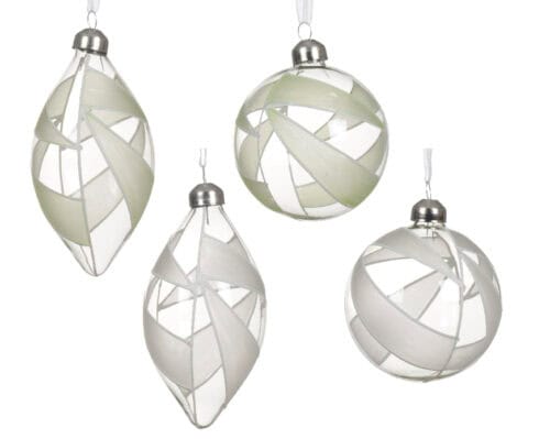 Kerstbal glas 4ass dia 8cm assortie