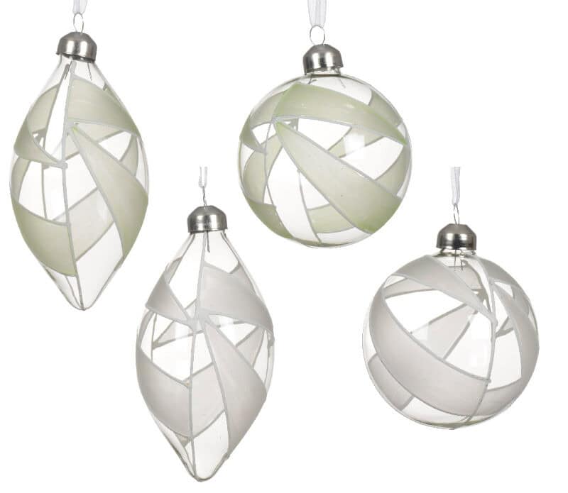 Kerstbal glas 4ass dia 8cm assortie
