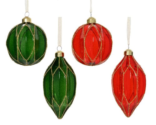Kerstbal glas 4ass Ø8cm assortie