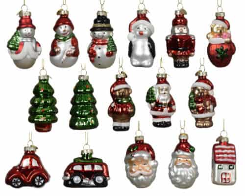 Ornament glas 16ass h7cm assortie
