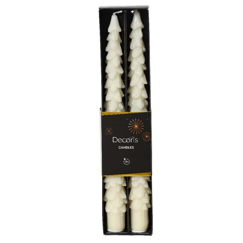 Dinerkaars wax h25cm wolwit