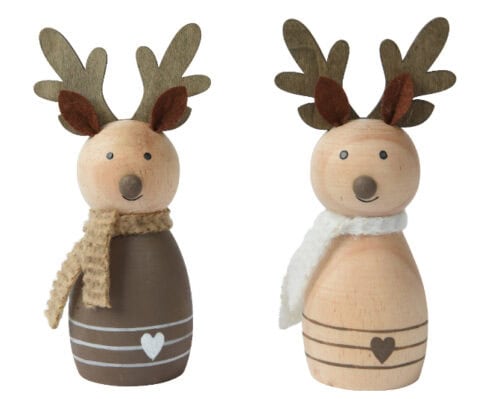 Hert populierenhout 2kl.ass h15cm assortie
