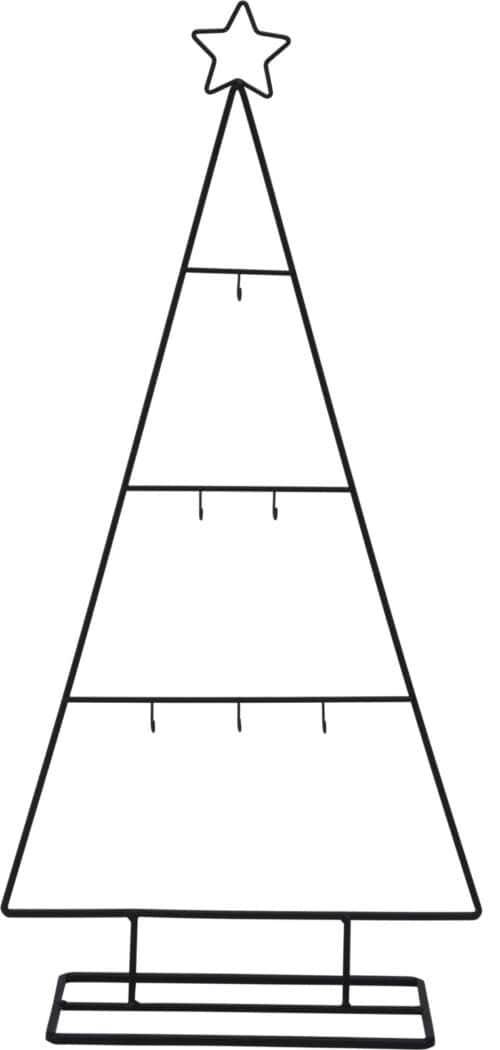 Kerstboom metaal 28x60cm zwart