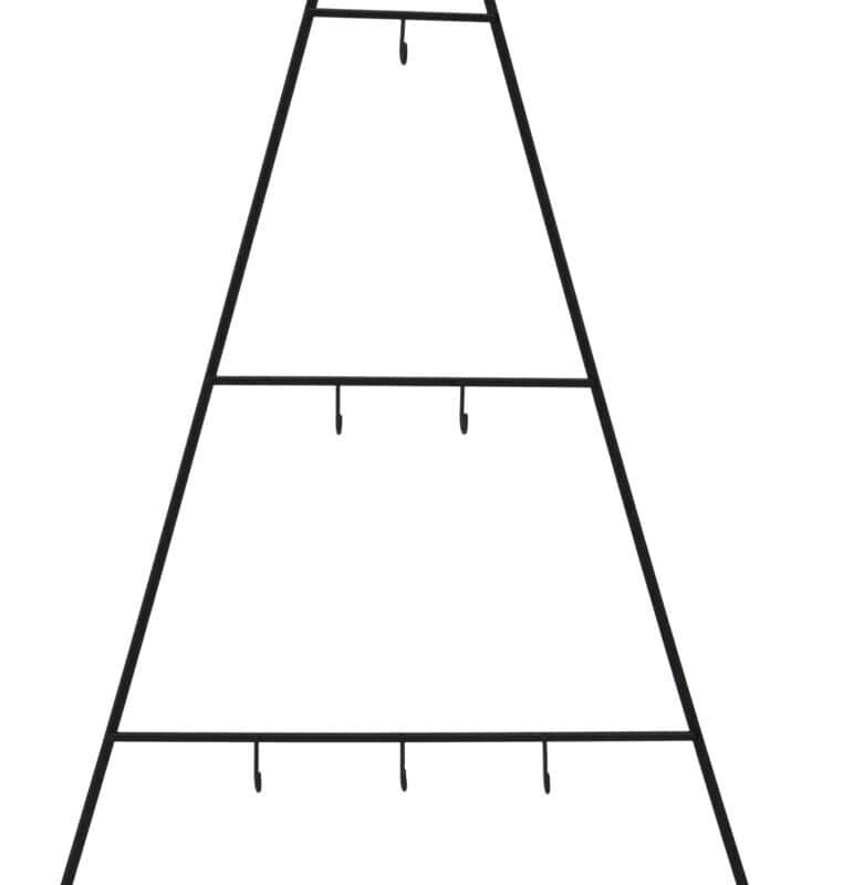 Kerstboom metaal 28x60cm zwart