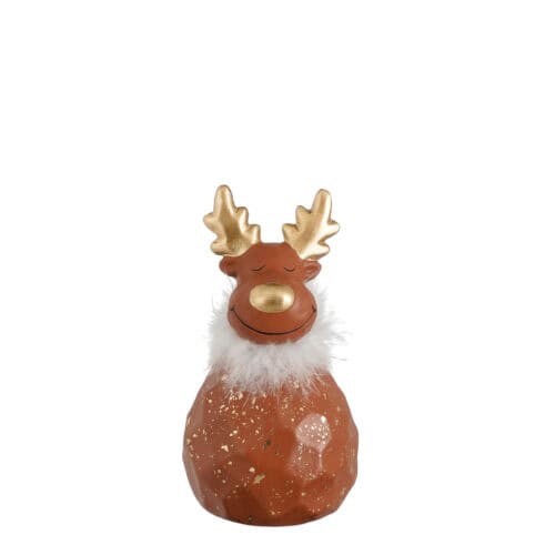 Decoratie hert bruin H16,5 x D8,5cm