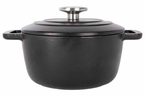 C&T Fontestic kookpot zwart D20xH10,5cm gietijzer met deksel