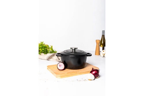 C&T Fontestic kookpot zwart D24xH11,5cm gietijzer met deksel