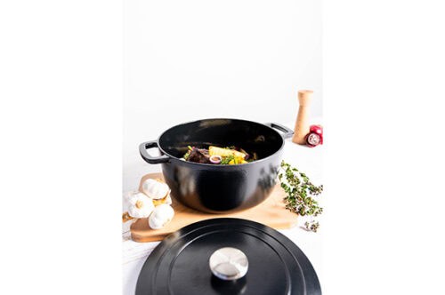 C&T Fontestic kookpot zwart ovaal 31x24xH12cm gietijzer met deksel