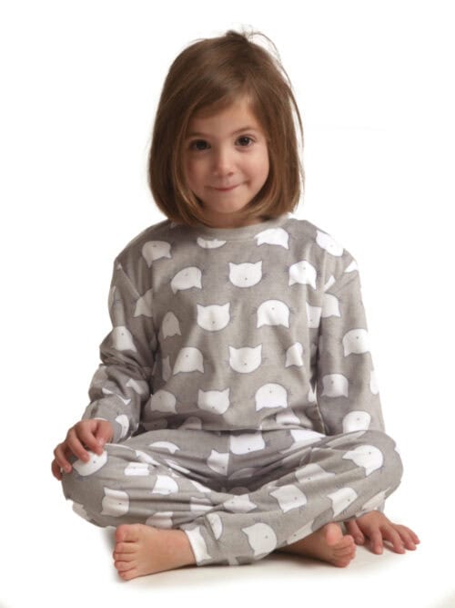 Meisjes pyjama velours fleece 92/116 kitten