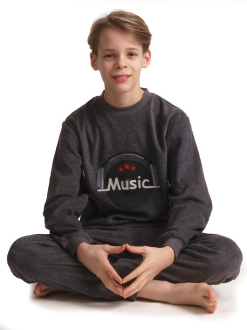 Jongens pyjama micro fleece 128/176 music