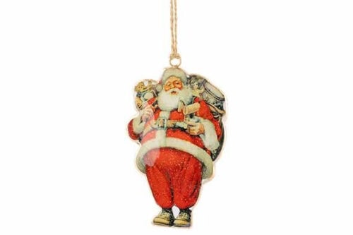 Hanger vintage santa rood 8X1XH13CM