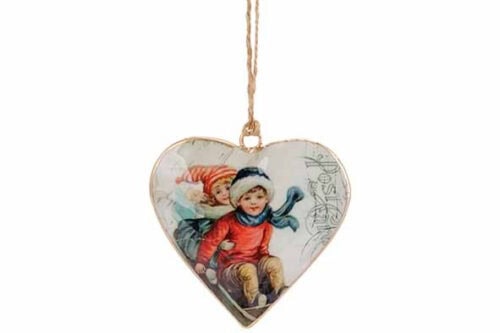 Hanger vintage heart multi-kleur 8X1XH8CM